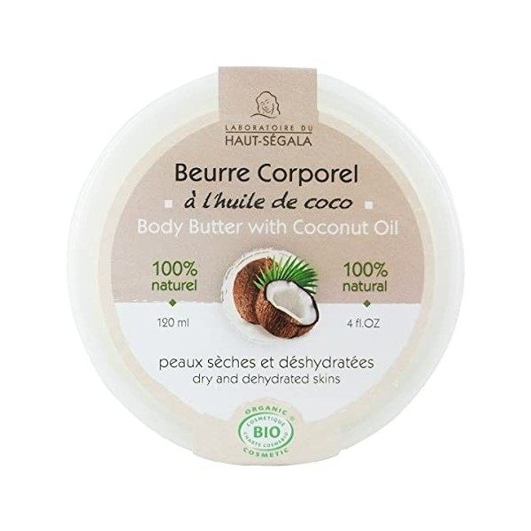 Laboratoire du Haut-Ségala Beurre Corporel à lHuile de Coco Bio 120 ml
