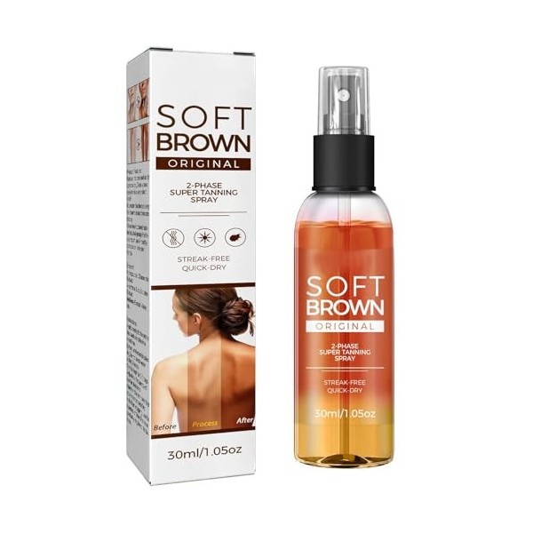 Spray bronzant instantané pour transats et vacances, spray accélérateur de bronzage, spray de bronzage naturel pour le visage