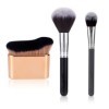 3pcs Pinceaux de Maquillage, Grand Pinceau Autobronzant Petit Pinceau de Maquillage pour Le Corps Ondulé Pinceau Autobronzant