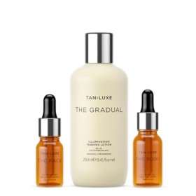 TAN-LUXE THE FACE Gouttes autobronzantes, légères/moyennes 10 ml + Tan Luxe THE GRADUAL Lotion autobronzante, 250 ml + TA