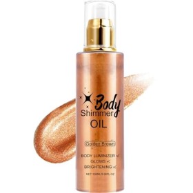 Body Oil Shimmer, Shimmer Lotion Pour Le Corps, Spray éclaircissant pour le Corps Imperméable, Illuminateur De Teint, Hydrata