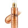 Body Oil Shimmer, Shimmer Lotion Pour Le Corps, Spray éclaircissant pour le Corps Imperméable, Illuminateur De Teint, Hydrata