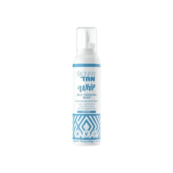 SkinnyTan Self-Tanning Whip - Nourishing Glow Self Body Tanner - Self Tan with Hyaluronic Acid, Superfoods, and Vitamin E - M