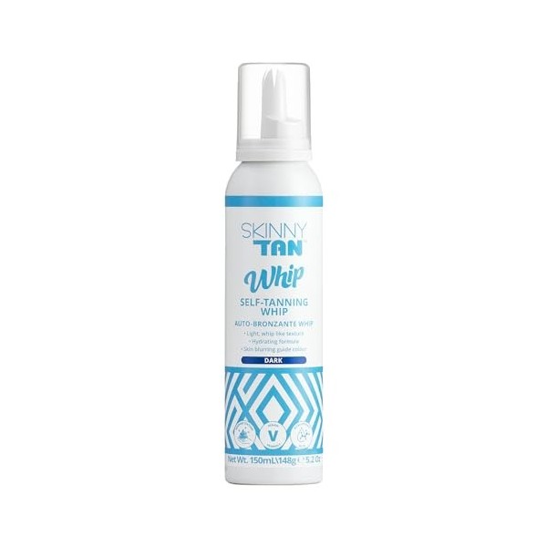 SkinnyTan Self-Tanning Whip - Nourishing Glow Self Body Tanner - Self Tan with Hyaluronic Acid, Superfoods, and Vitamin E - D