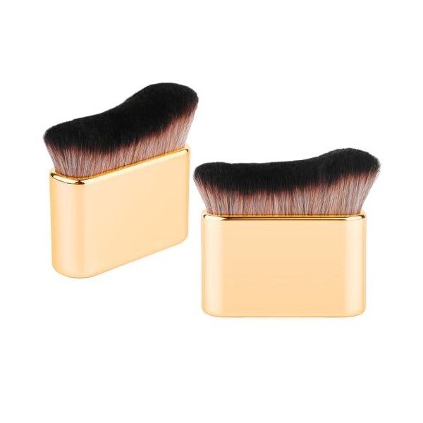 2 Pièces de Pinceaux Autobronzants, Pinceau de Maquillage pour le Corps à Poils Doux Pinceau Estompeur Autobronzant Applicate