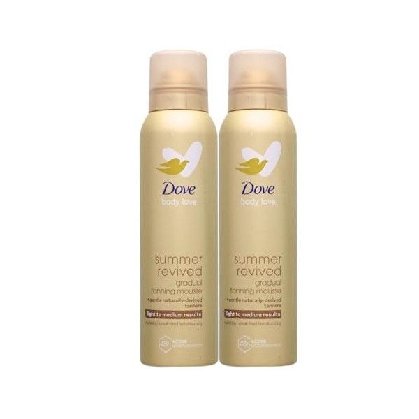 Dove DermaSpa Summer Revived Lot de 6 paquets de mousse hydratante pour le corps clair à moyen 150 ml