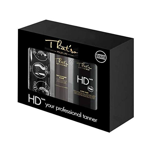 Thatso Hd Tan Kit - Complete Tanning Box Gel Exfoliant + Spray Autobronzant Professionnel + Gant dapplication - 450 ml