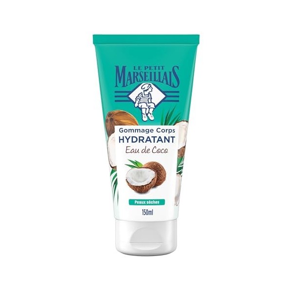 Le Petit Marseillais | Gommage Corps Hydratant Eau de Coco tube de 150 ml – Exfoliant corps pour peaux sèches