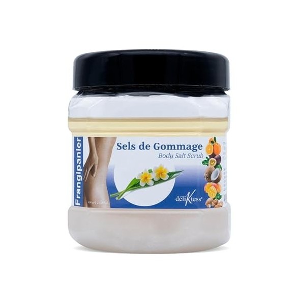 déliKtess® - Gommages pour le corps parfumés - 600 gr - Exfoliant au sel marin - 18 parfums - Fabriqués en France Vanille 