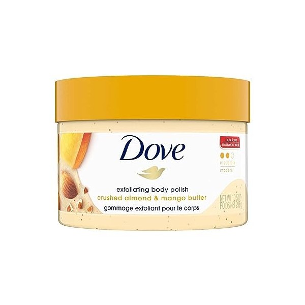 Dove Gommage exfoliant pour le corps, amande et beurre de mangue, 310 ml