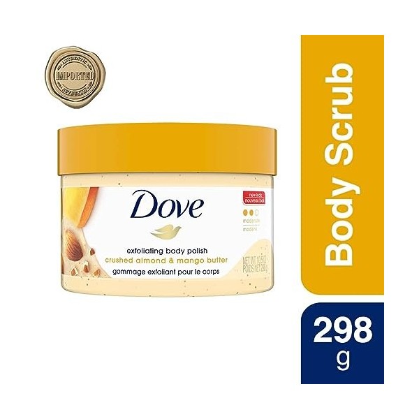 Dove Gommage exfoliant pour le corps, amande et beurre de mangue, 310 ml