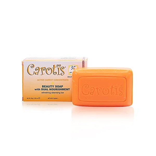 Carotis Beauty Soap with Dual Nourishment - 200 g- Formulé pour nettoyer et rafraîchir la peau, avec de lhuile de carotte, d