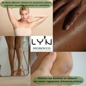 Gommage corporel détox aux herbes du Sahara Marocain, NILA & Oliban Tabrima | Exfoliant contre Kératose Pilaire & Peau dOr