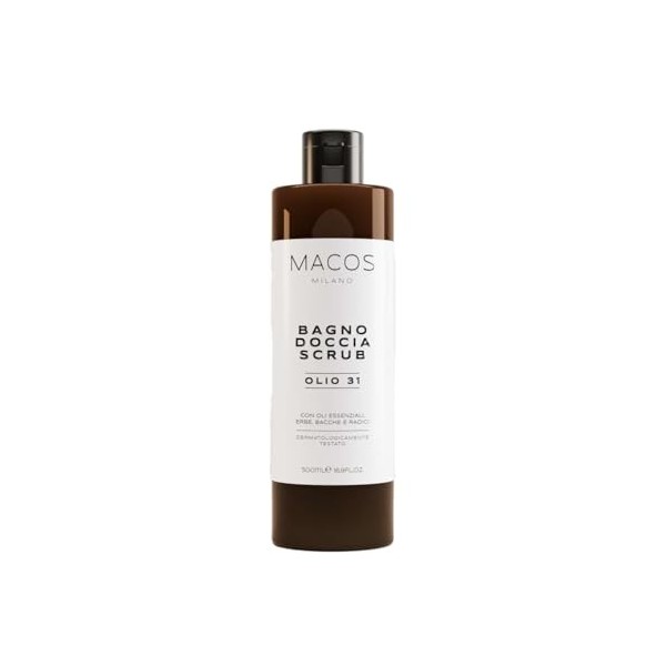 MACOS MILANO Lot de 500 ml - Gommage corporel pour peau sèche avec 31 herbes - Exfoliant corps délicat pour un usage quotidie