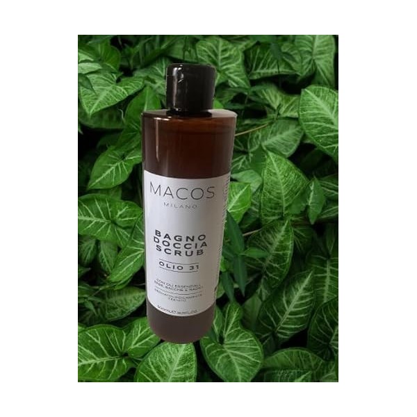 MACOS MILANO Lot de 500 ml - Gommage corporel pour peau sèche avec 31 herbes - Exfoliant corps délicat pour un usage quotidie