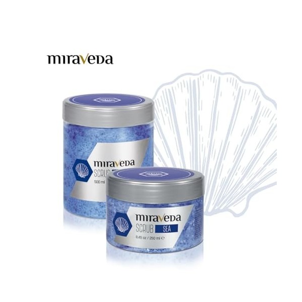 Miraveda by Italwax Gommage Sel de mer - 250ml - Soins hydratants et nourrissants pour les mains, les pieds et le corps​