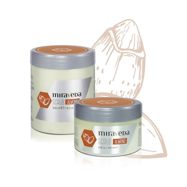 Miraveda by Italwax Gommage Amande - 250ml - Avec de lhuile de coco et damande – Idéal pour le soin des mains