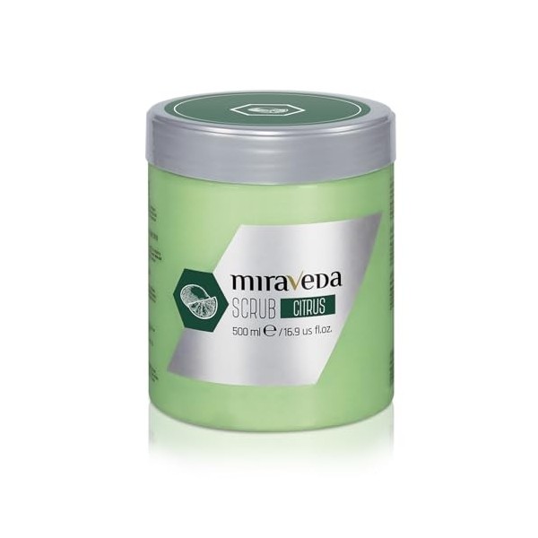 Miraveda by Italwax Gommage aux Agrumes- 500ml – À l’huile de coco et au citron vert pour une délicate note d’agrumes – Idéal