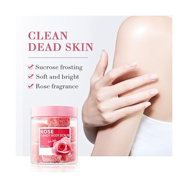 Rose Gommage pour le corps, exfoliant pour le corps, soin hydratant du corps, soin de la peau pour la zone du bikini, cou, fe