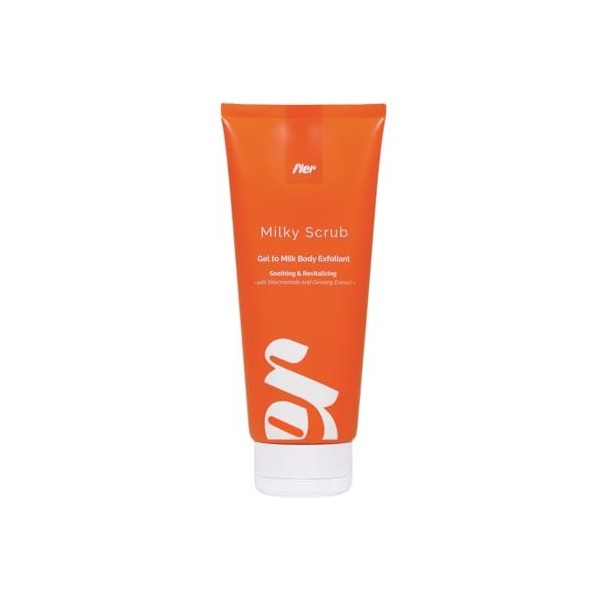 Fler Milky Scrub - Gommage Corporel pour Peaux Sensibles, Gel to Milk avec Niacinamide, Ginseng et Calendula, Idéal Avant l’É