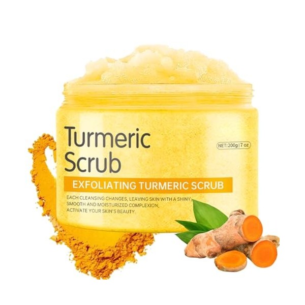 Trendyfave Gommage corporel au curcuma, exfoliant pour le corps, soin hydratant du corps, soin de la peau pour la zone du bik