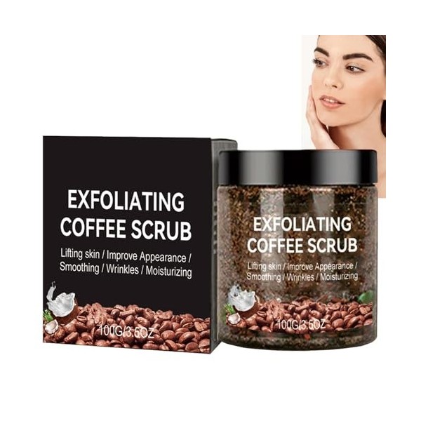 Café Gommage Exfoliant Corps et Visage,Crème Gommante pour le Corps,Gommage Soins pour le Corps,Gommage Anti-Cellulite au Caf