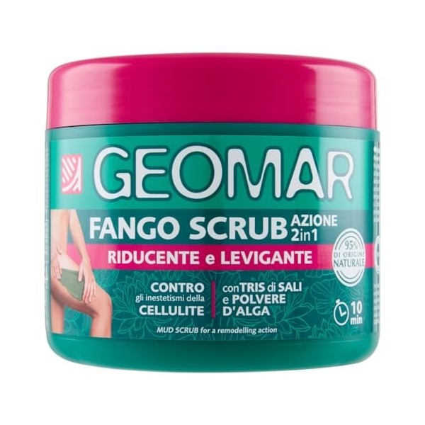 GEOMAR | Gommage Corps à lArgile 2 en 1, Réducteur et Lissant Contre les Imperfections de la Cellulite, 95% dorigine Nature