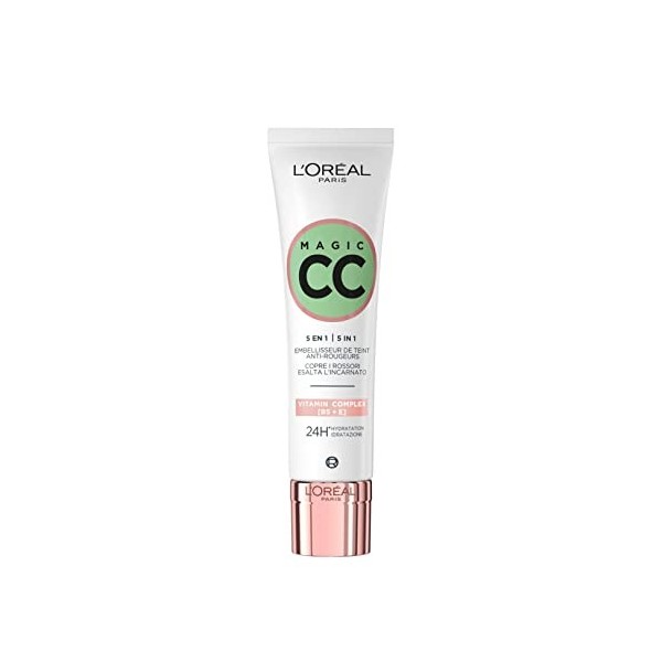 LOréal Paris - CC Crème Cest Magic - Embellisseur de Teint Anti-Rougeurs- Soin Teinté - Tous Types de Peaux - Couvrance Lég