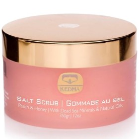 Kedma - Gommage Pêche & Miel au Sel de la Mer Morte - Exfoliant et Revitalisant - Pour Peau Lisse et Nourrie - 350g