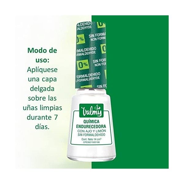 Valmy Durcisseur chimique pour ongles à lail et au citron, sans formaldéhyde, traitement de lémail blanchissant et durcissa