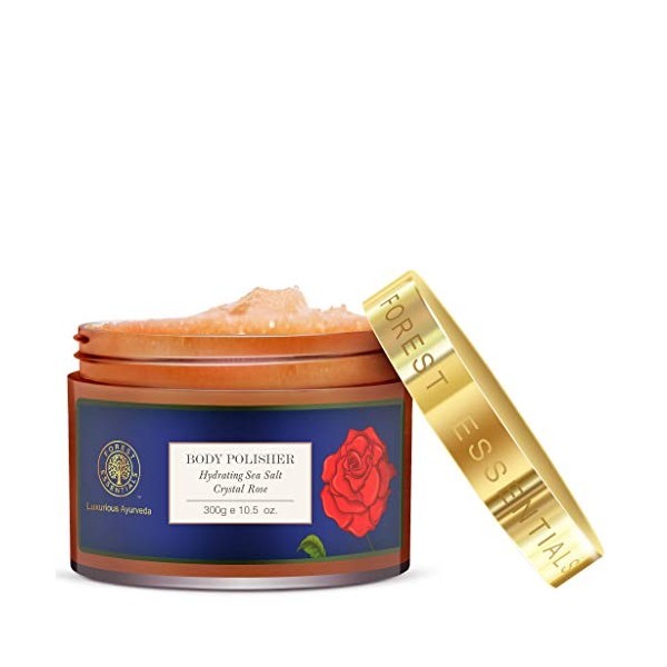 Forest Essentials Hydrating Sea Salt Crystal Rose Body Polisher, 300g