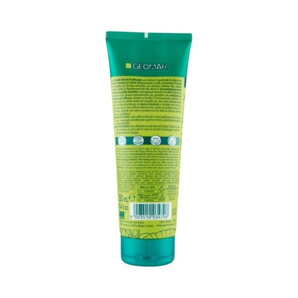 GEOMAR | Exfoliante de Ducha, Purificante, 2 en 1 Exfolia y Limpia, Uso Diario, 95% de Origen Natural, Fórmula Vegana, Dermat