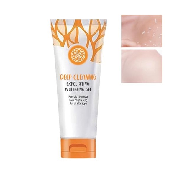 Gel Gommant À Lorange,Skin Whitening Exfoliating Gel,Orange Gommage Corporel Exfoliant Gel Face Whitening,Gel Exfoliant Blan