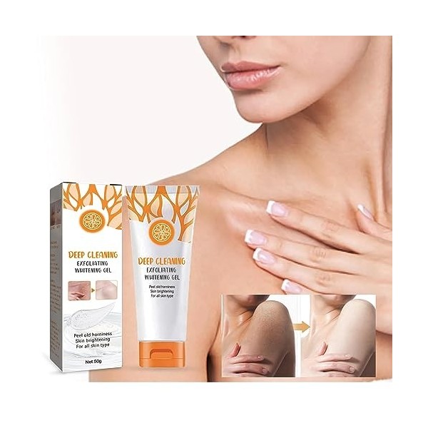 Gel Gommant À Lorange,Skin Whitening Exfoliating Gel,Orange Gommage Corporel Exfoliant Gel Face Whitening,Gel Exfoliant Blan