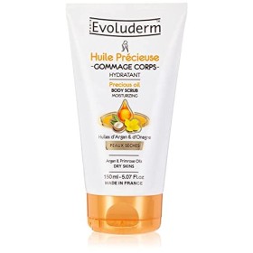 EVOLUDERM - Gommage Corps Hydratant Huile Précieuse - 150 ml - 93% d’Origine Naturelle - Végan - Fabrication Française
