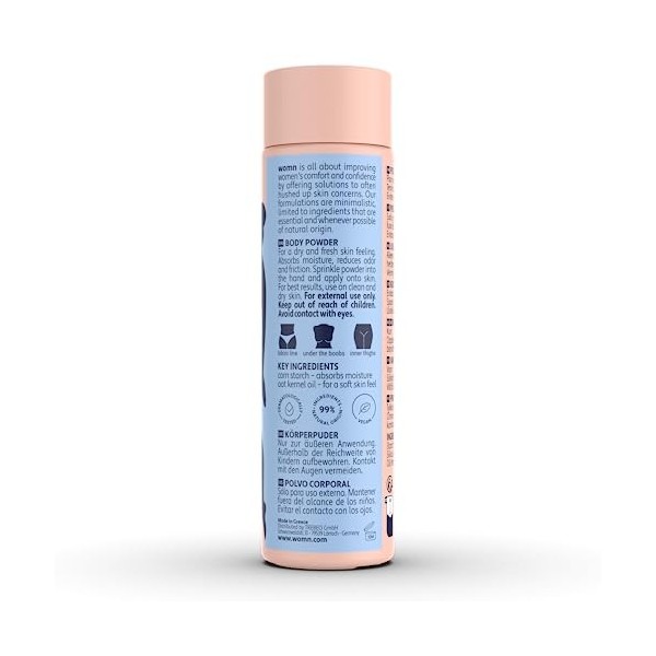 womn Intimate Comfort DRY & FRESH POWDER - poudre corporelle sans talc contre lhumidité, les frottements et les odeurs, 100 