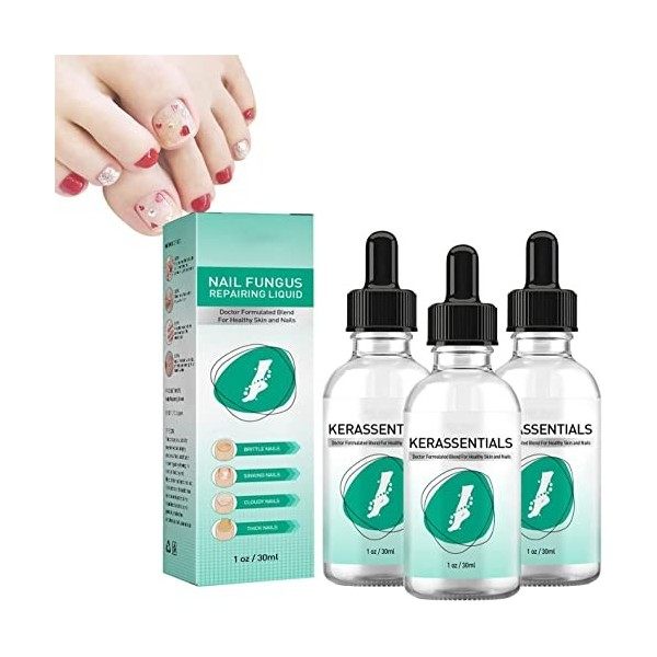 Kerassentials Huile de traitement contre les champignons des ongles dorteils, Kerassentials pour traitement des ongles 1 pi