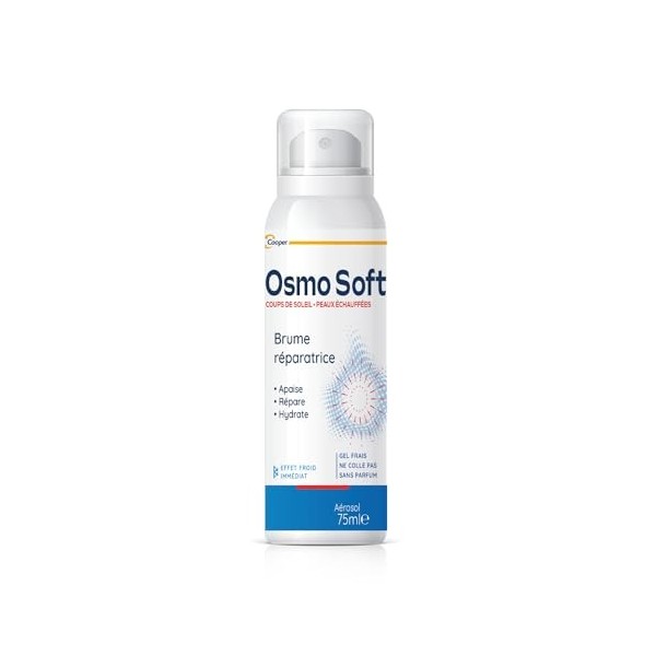 OSMOSOFT - Coups de soleil - Peaux échauffées - Brume réparatrice - Apaise, Répare et hydrate - Dès 3 ans - Aérosol - 75ml