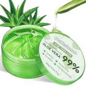 Gel Aloe Vera 300 ml pour le Visage, les Cheveux et le Corps, Hydratant Naturel, Apaisant et Nourrissant pour les Peaux Sèche
