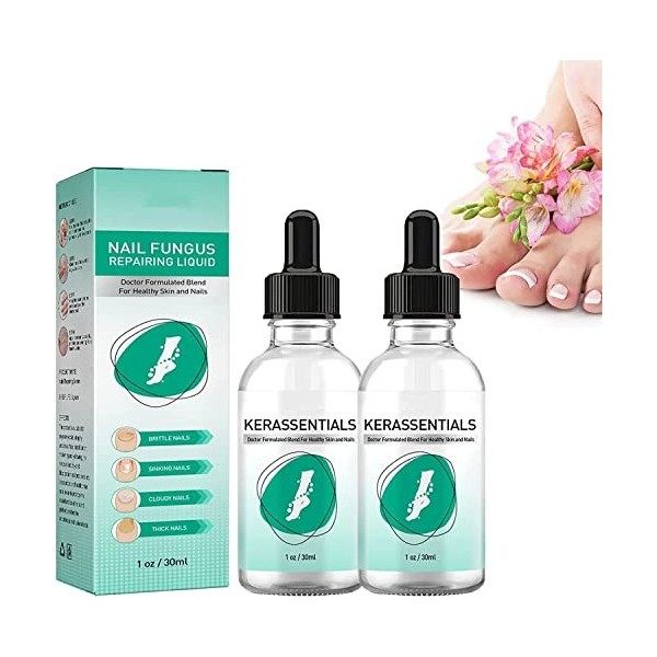 Kerassentials Huile de traitement contre les champignons des ongles dorteils, Kerassentials pour traitement des ongles 1 pi