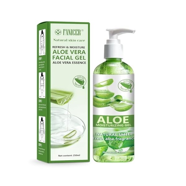 180 ml Crème hydratante nourrissante apaisante et solaire, Gel aloe vera, masque Aloe Vera