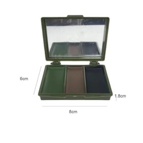 Kit de maquillage camouflage, Camo Face Paint Camouflage Make-Up avec miroir, 3 couleurs, noir, olive, marron, camouflage cam