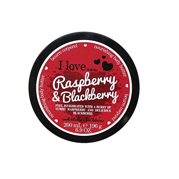 I Love Raspberry & Blackberry Body Butter, Made With 87% Naturally Derived Ingredients Including Shea Butter & Coconut Oil Fo