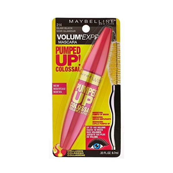 Maybeline New York Maybelline NY Volum express pompée colossale mascara lavable, glam noir