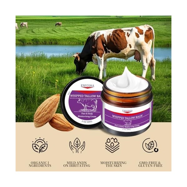 Crème de chevaux blanchies fabriquée à la main – pour le visage et le corps, la peau nourrissante et hydratante, 100 % bio Gr