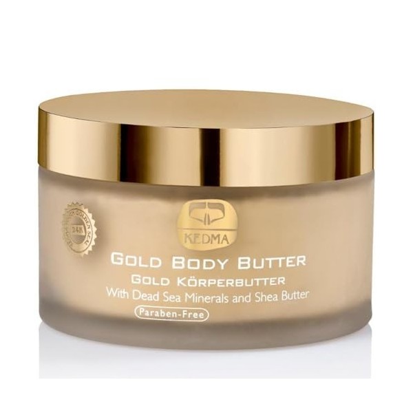 Kedma - Body Butter Gold - Beurre Corporel Nourrissant au Beurre de Karité et Minéraux de la Mer Morte - Pour Peaux Sèches et