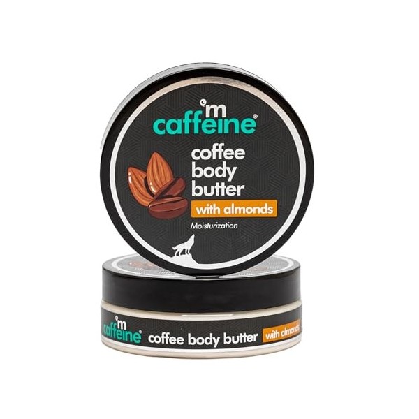 mCaffeine Coffee and Almonds Body Butter - Body Lotion for Women - Hydrates, Smoothes and Softens Dry Skin - Improves Skin Mo