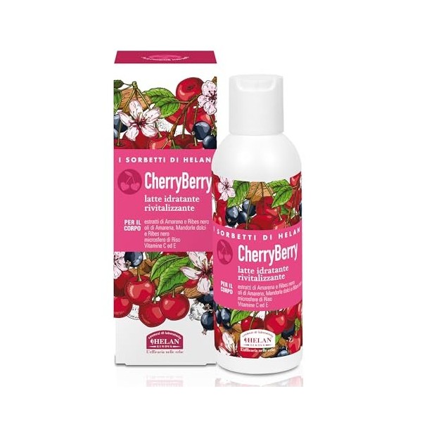 Helan I Sorbetti CherryBerry - Revitalising, Scented Body Cream with Antioxidant Vitamin C & E, Blackcurrant, Black Cherry - 