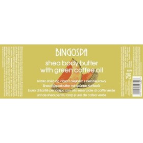 Beurre corporel de karité avec huile de café verte 250 g. BINGOSPA