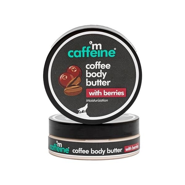 mCaffeine Coffee and Berries Body Butter - Body Lotion for Women - Hydrates, Soothes, and Softens Dry Skin - Improves Skin Mo